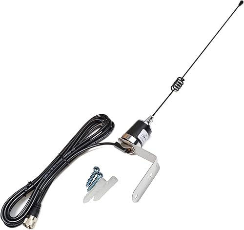 Miniatura 9 de HYS Antena de látigo Amateur UHF NMO de 17.7 pulgadas, 3.5dBi 462MHz–467MHz, W/13ft RG58 Cable coaxial techo NMO Montaje Antena con UHF MALE/PL259/L