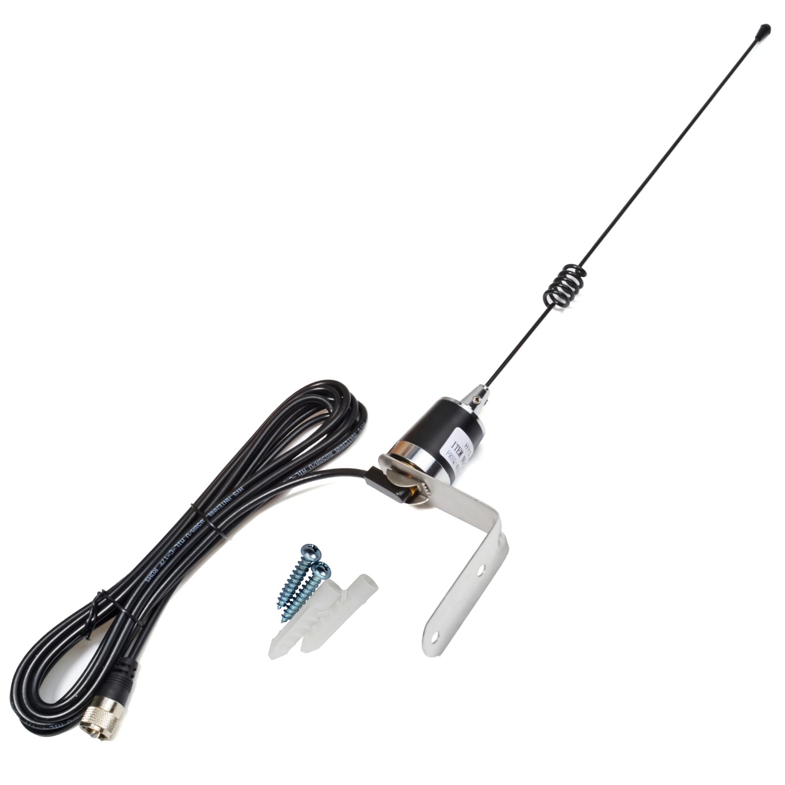 HYS Amateur UHF NMO - Antenna a frusta da 45 cm, 3,5 dBi 462 MHz-467 MHz, con cavo coassiale RG58 da 4 m, superficie antenna NMO con staffa UHF maschio/PL259/L per radio Yaesu Kenwood Vertex Icom