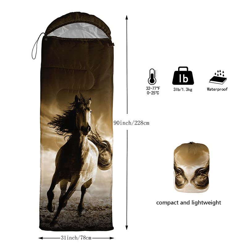 Sleeping Bag for Kids Adults, Brown Giraffe Fur Pattern - Lightweight Warm Portable Outdoor Indoor - Waterproof Cold Weather Resistant Sleeping Bag for Camping Hiking miniatura 3