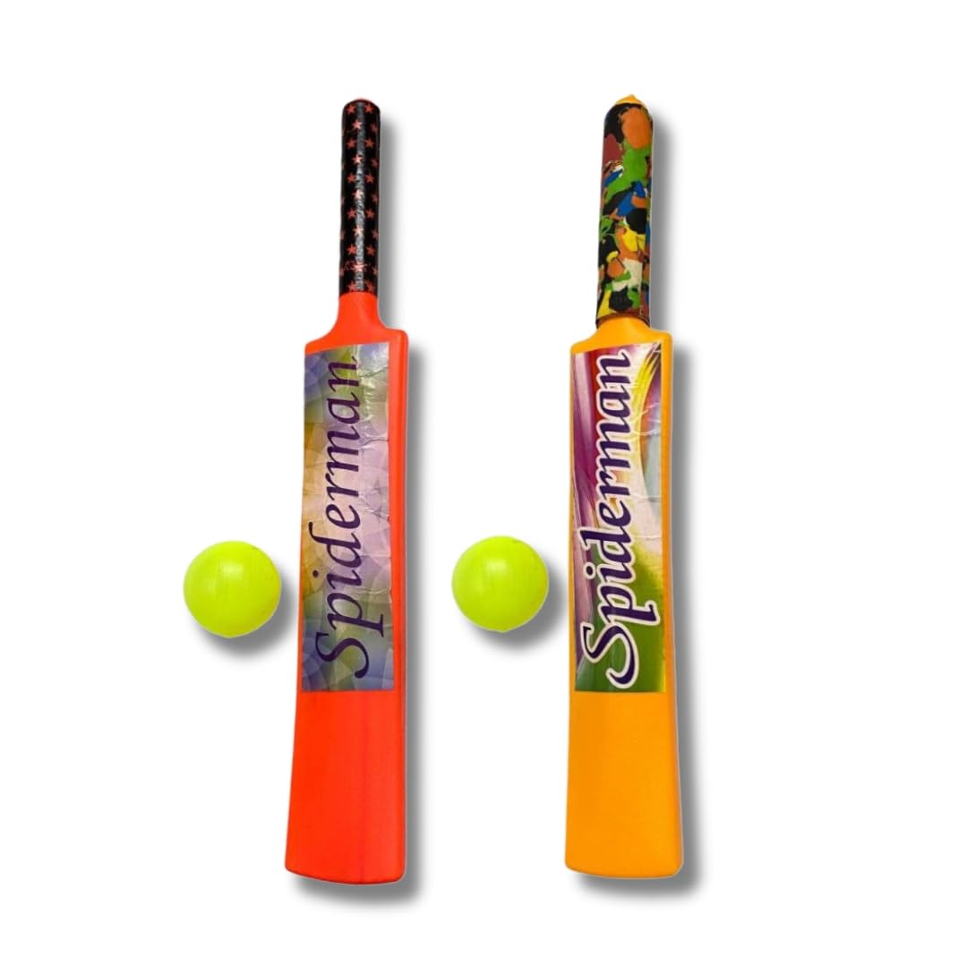 Prapti mart Pack of 2 bat with Ball Combo Plastic Material Toys for Boys Girls Kids Sports bat Cricket Equipment