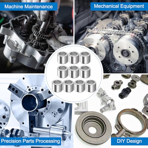 10 pack m8 aluminum spacers 82mm id x 12mm od x 10 mm length round spacer unthreaded standoff bushing plain finish metal spacer 516 inch id screw standoff fits 516in or m8 screw bolts