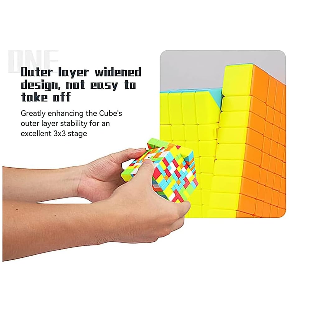 XMDCuber QY Toys Speed Cube 9 x 9 Stickerless,75 mm Magic Cube 9x9 Puzzle Toys Difficult Challenge