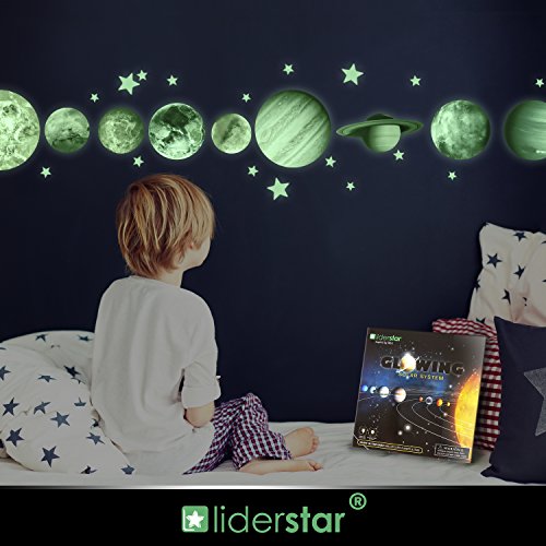 Glow In The Dark Stars And Planets, Bright Solar System Wall Stickers -Glowing Ceiling Decals For Kids Bedroom Any Room,Shining Space Decoration, Birthday Christmas Gift For Boys And Girls #TOP5