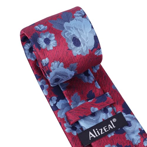 Image of Alizeal Mens 3.15'' Colorful Flower Pattern and handkerchief Necktie Set