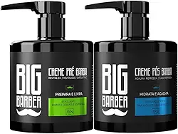 Kit Creme Pré e Pós Barba Big Barber 350g Caixa Com 2 Unidades