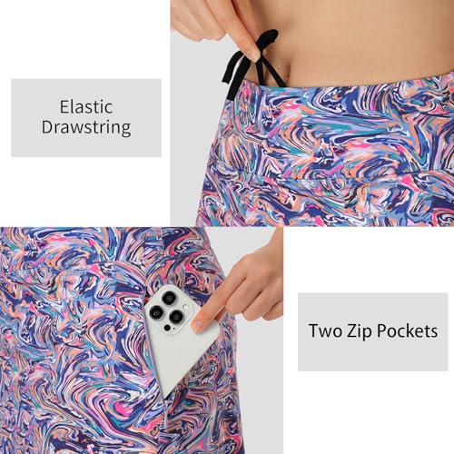 ANIVIVO Women's Skorts Skirts 20" Knee Length,Tennis Golf Pickleball Sports Skirts with High Waisted Zipper Pockets4