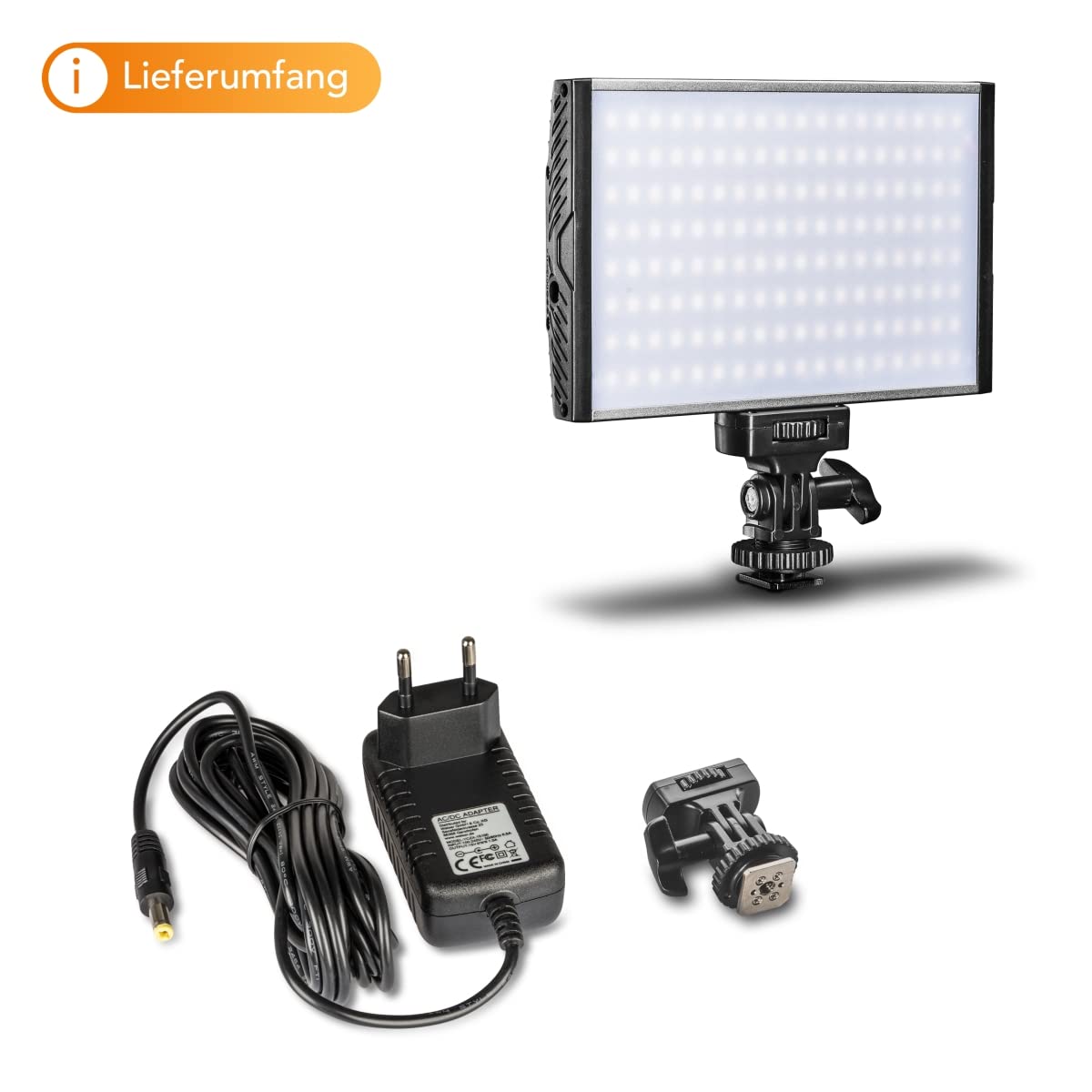 Walimex pro LED Niova 150 Bi Color Videoleuchte inkl. Netzteil, On-Camera Fotolampe 15 W, Videolicht mit Einstellbarer Farbtemperatur 3200-566 K, Studiolicht dimmbar