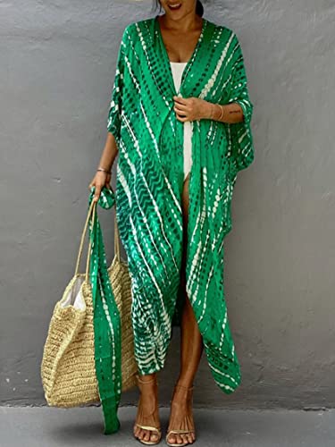 Image of Kaftan Dresses for Women Plus Size Summer Beach Dress with Print and Swim Cover Ups