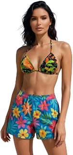 PinkZaar Womens Rainforest Floral Print Triangle Bikini Bra Top | Adjustable Halter Tropical Swimwear Top | (Pack of 1) | ... Price In India