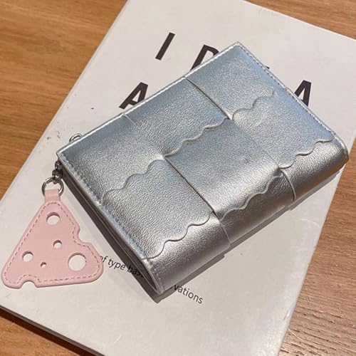 New Women's Short Wallet Multiple Card Slots Card Bag Compact Exquisite Coin Purse With Pendant
