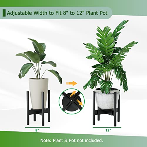 Semiocthome Adjustable Plant Stand Bamboo Mid Century Modern Plant Stand, Indoor Outdoor Wood Plants Stands Living Room Corner Flower Holder #TOP4