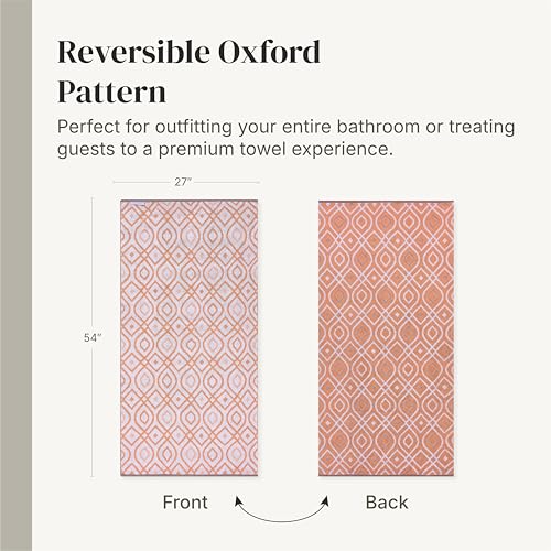 Image of Modern Threads 6 Piece Bath Towel Set - Bathroom Set with 2 Bath Towels, 2 Hand Towels, and 2 Wash Cloths - 100% Cotton, Super Absorbent & Extra Soft - Reversible Classic Diamond (Rust Orange)