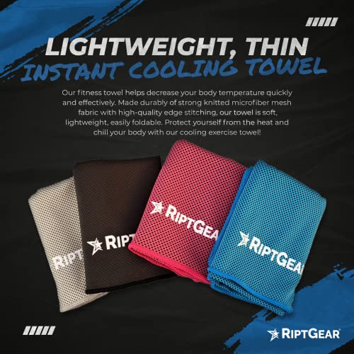RiptGear Instant Cooling Towel - Great Workout Towel , Gym Towel and Sweat Towel - Ideal Cooling Towels for Fitness and Exercise, Gym, Yoga, Sports, Pilates, Travel, Running and Hiking (Black) - Thumbnail 7