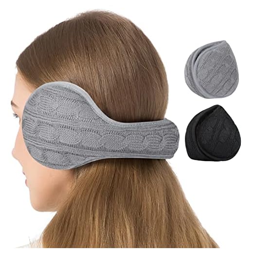 Winter Ear Muffs for Women Men (2 Pack/ 1 Pack) Foldable Ear Warmer for Outdoor Valentines Gift