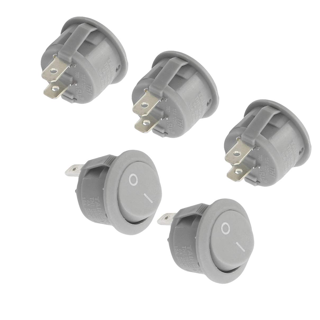 Amazon.com: Aexit 5 Pcs Switches 2 Pin SPST On/Off Round Rocker