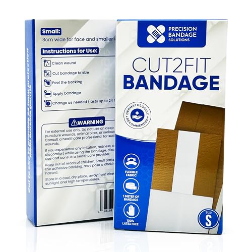 - Flexible Fabric Bandage for Wound Care and First Aid Long Lasting & Breathable - Custom Size for Minor Cuts and Scrapes 1 Meter Long (Small)