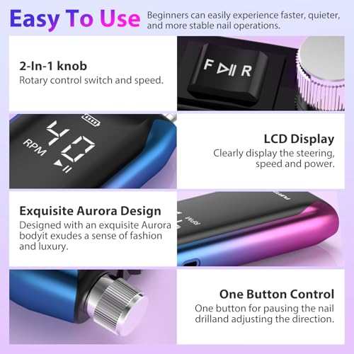 Ponceuse portable rechargeable PURTATO écran LCD pour acrylique - 6
