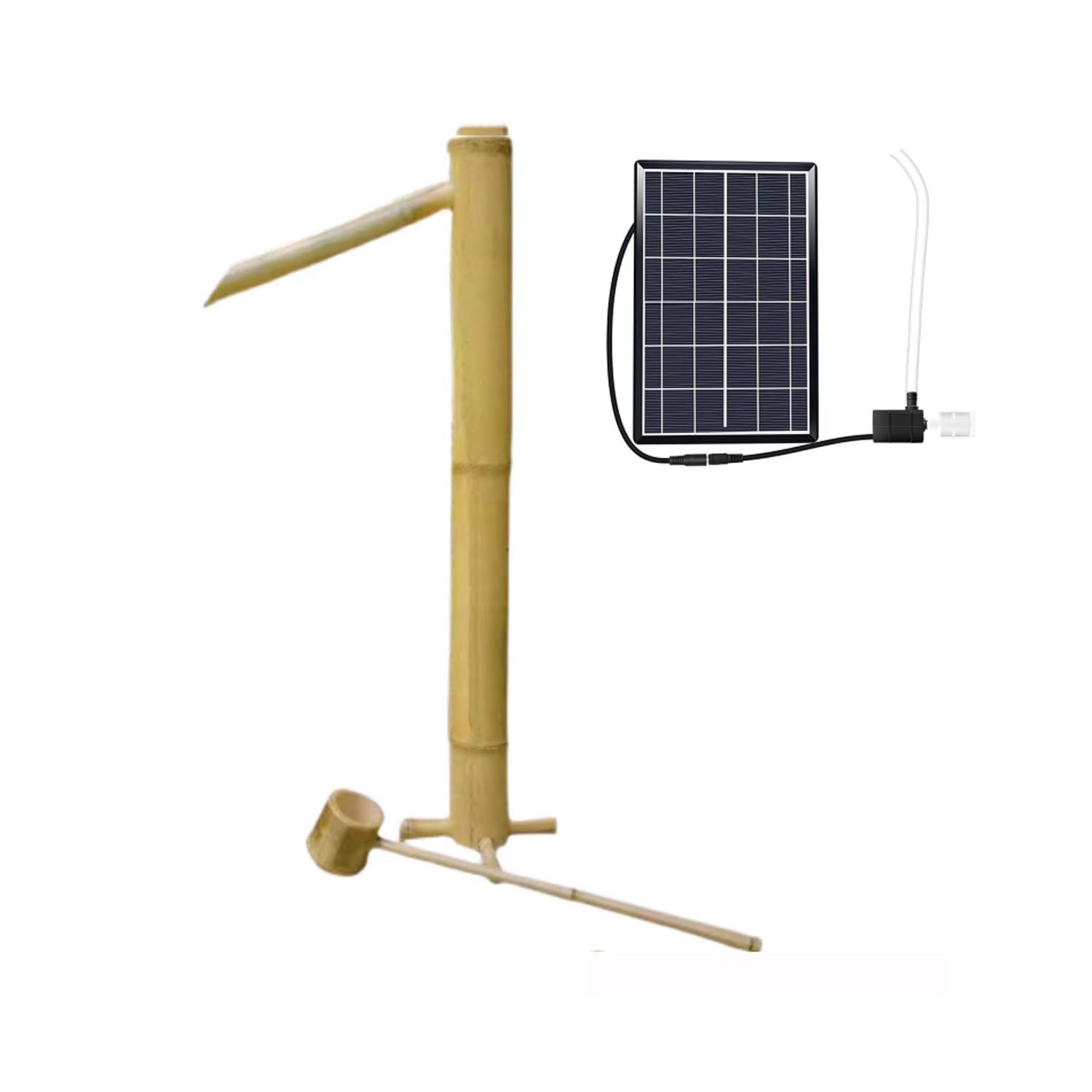 asdchZen Solar Water Fountain With Pump, Outdoor Freestanding Fountains, Send Water Scoop, Zen Garden Fountain In The Backyard, A,A