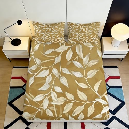 Drap-housse feuillage 3D doux en microfibre premium 90x200 - 2