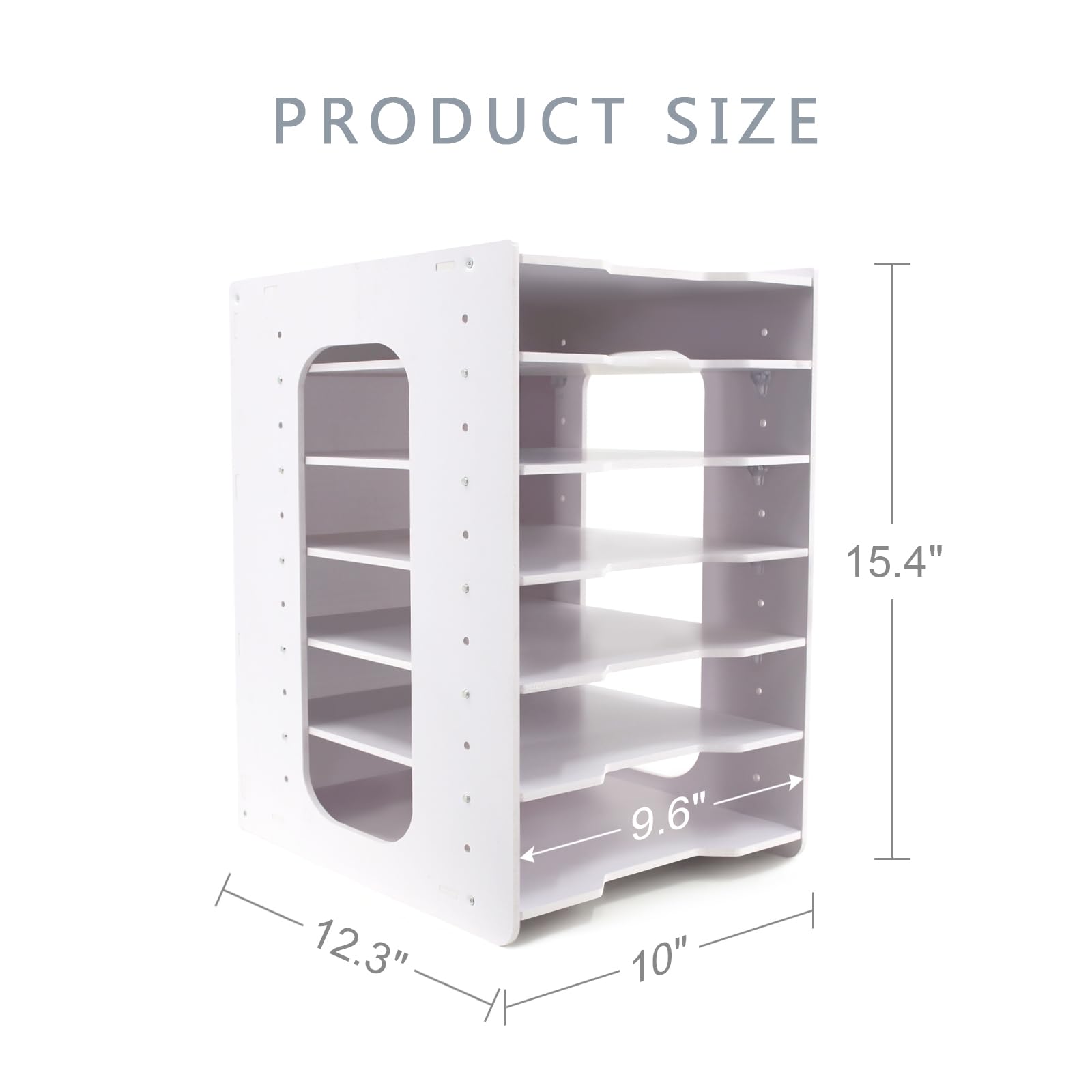 SONGWAY Organizer per documenti da scrivania, 7 ripiani con ripiani rimovibili, organizer per lettere e lettere, organizer per documenti A4, organizer da scrivania per casa, ufficio, scuola, bianco