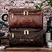 Flycalf Mens Toiletry Travel Bag Customized Mens Leather Toiletries Grooming Bag for Men Shaving Bag Hanging Water Resistant Organizer (Brown)