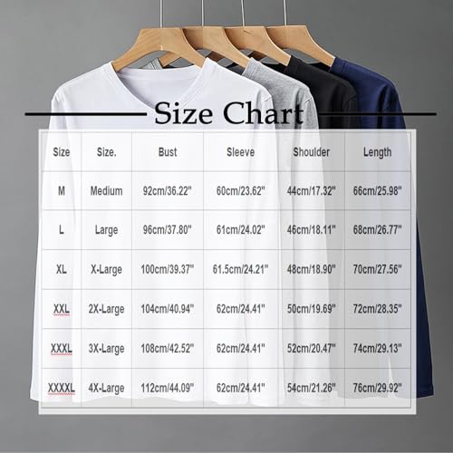 V Neck Mens T Shirts Cotton Thermal Warm Long Sleeves Plus Size Casual Basic Tee Shirts Tops Spring Fall Undershirts2