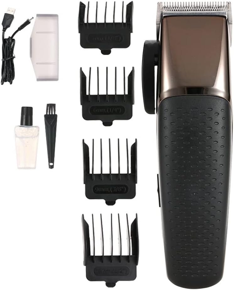 Pro Hair Men's Hairdresser Professional Adjustable Gradient Electric Push Shear USB Rechargeable(V686 Gun Color)