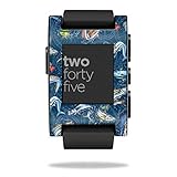 MightySkins Skin Compatible with Pebble Smart Watch – Saltwater Compass | Protective, Durable, and Unique Vinyl Decal wrap Cover | Easy to Apply, Remove, and Change Styles | Made in The USA