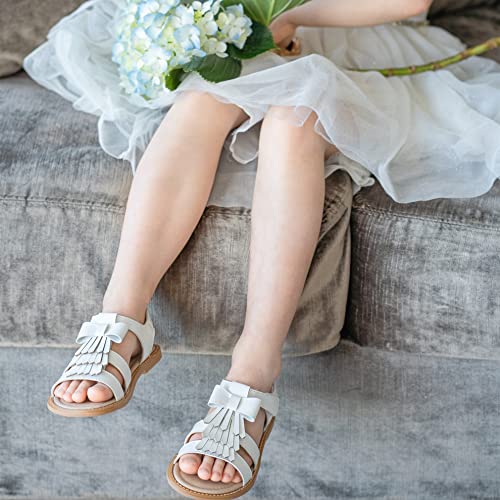 Image of THEE BRON White Flower Girl Wedding Princess Sandals Toddler /Little Girl(2108,White /7M)