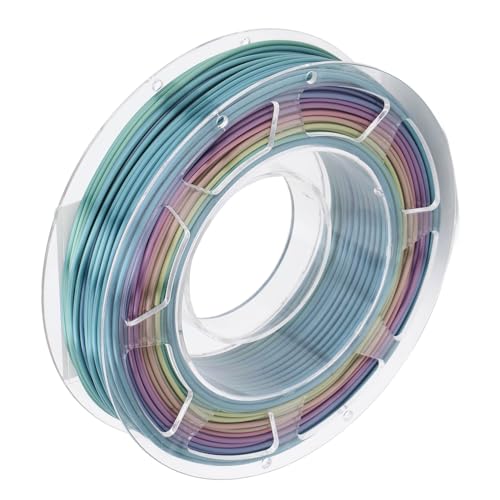 Rengue Filamento PLA Silk de 1,75 Mm y 1 Kg, con de Color Degradado Brillante, Filamento para Impresoras 3D de Alta Precisión de 0,02 Mm para la Mayoría de Impresoras 3D FDM.