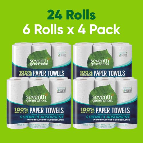 Image of Seventh Generation Paper Towels 2-Ply 4 Pack 100% Recycled Paper 6 Rolls