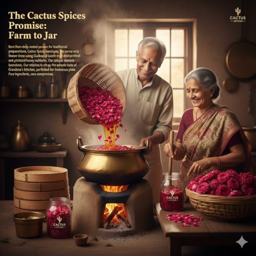 Image of CACTUS SPICES | STEAMED MURABBA | Sun-Cooked Gulkand Murabba With NEEM Honey | No Preservative |