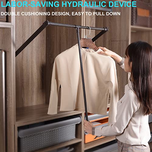 Tringle de placard rétractable pour optimiser le rangement des vêtements hauts - 4