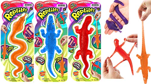 JA-RU Stretchy Sticky Reptiles Snake & Lizard (3 Pk) 429-3A