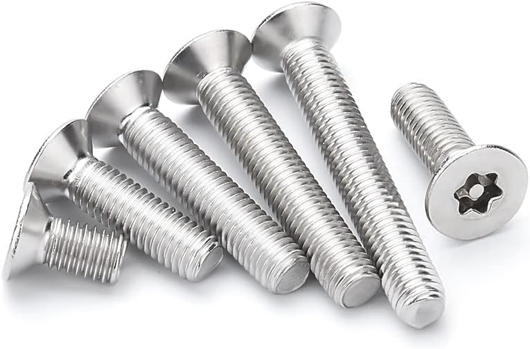 Countersunk Screws Torx M4 - TX Countersunk Machine Screws Stainless Steel Security Anti-Theft Screw M4 x 6 mm Pack of 20