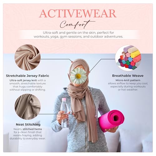 Non Slip Lightweight Jersey Hijabs for Women – Breathable, Soft Stretchable Jersey Fabric3