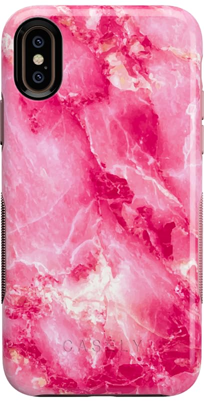 Casely iPhone X/XS Case | Hot Pink Marble Case