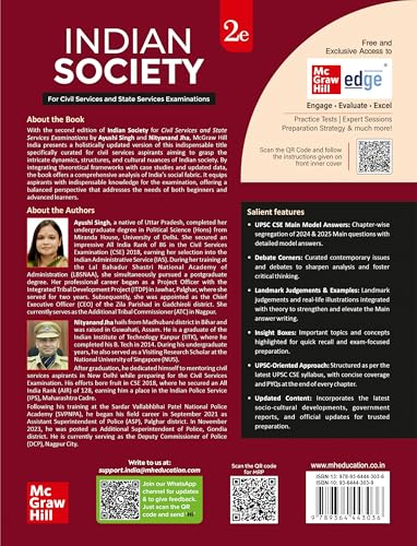 Image of Indian Society, 2e for UPSC CSE 2026 by Ayushi Singh(IAS) & Nityanand Jha(IPS) | Chapter-end compilation of UPSC CSE Mains PYQs | Author Webinar & Solved Mains Questions (2024-25) on McGraw Hill Edge