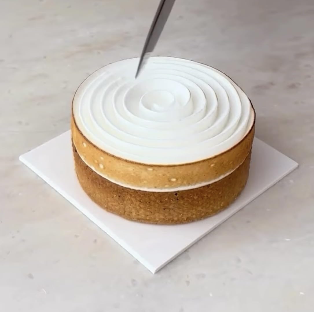 Supporto per torta - Quadrato bianco/bianco verniciato, 8 x 8 cm, spessore 1800 g, senza linguetta (200)