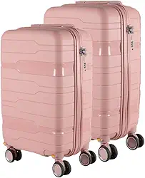 Kit Mala Grande 35kg + Mala Bordo 10kg POLIPROPILENO Maldivas Sul (ROSE)