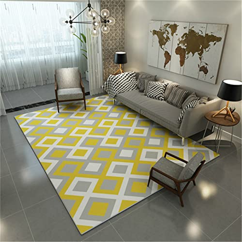 RUGMRZ Alfombras Salon Baratas 120 x 160 cm Alfombra Salon Barata Amarillo Alfombras Habitacion Bebe Durable Gris Amarillo...