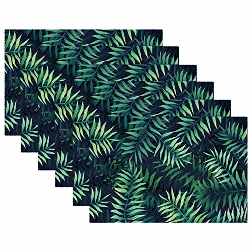 Sets de table feuilles tropicales pour repas de salle à manger conviviaux - 6