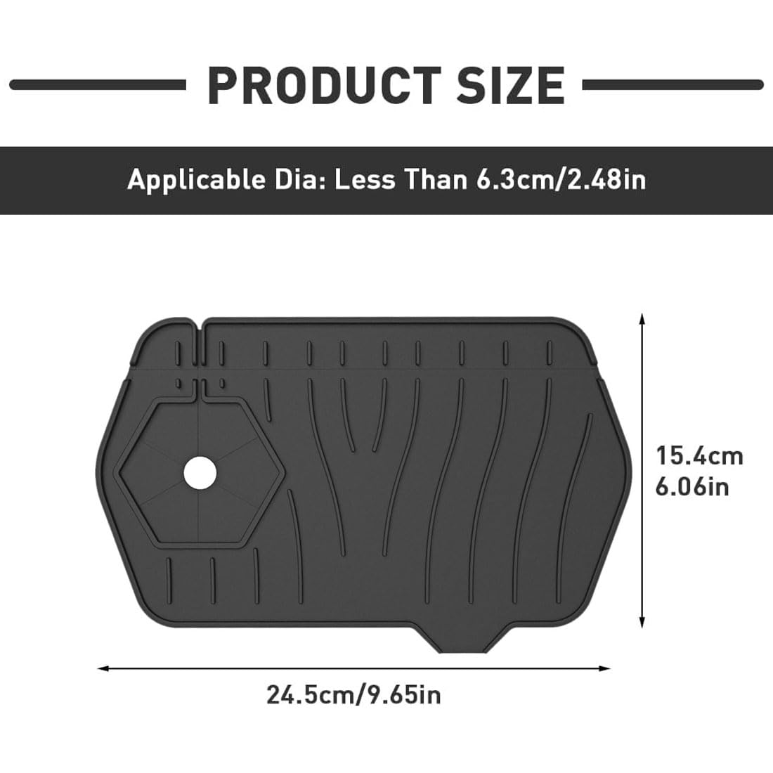 LEEQBCR 1 pc tap mat splash proof silicone soap dish - absorbent mat for taps and holders, for protecting kitchen and bathroom worktops (black) - Image 2