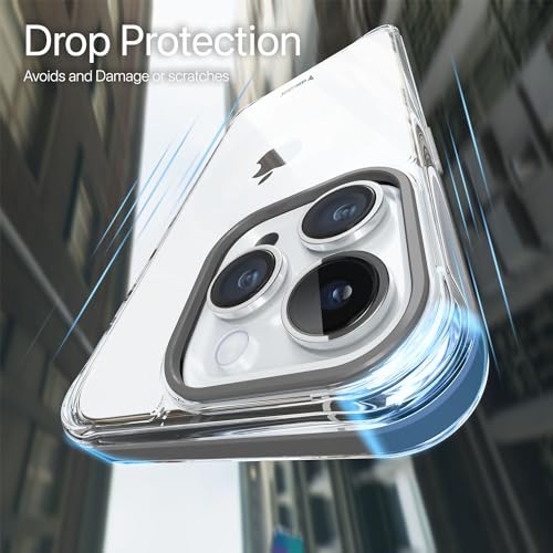 Image of Vaku Luxos Apex Series Back Cover Case for iPhone 15 Pro Max Metal Frame Camera Bump Scratch Resistant Slim Thin Military-Grade Protection - White