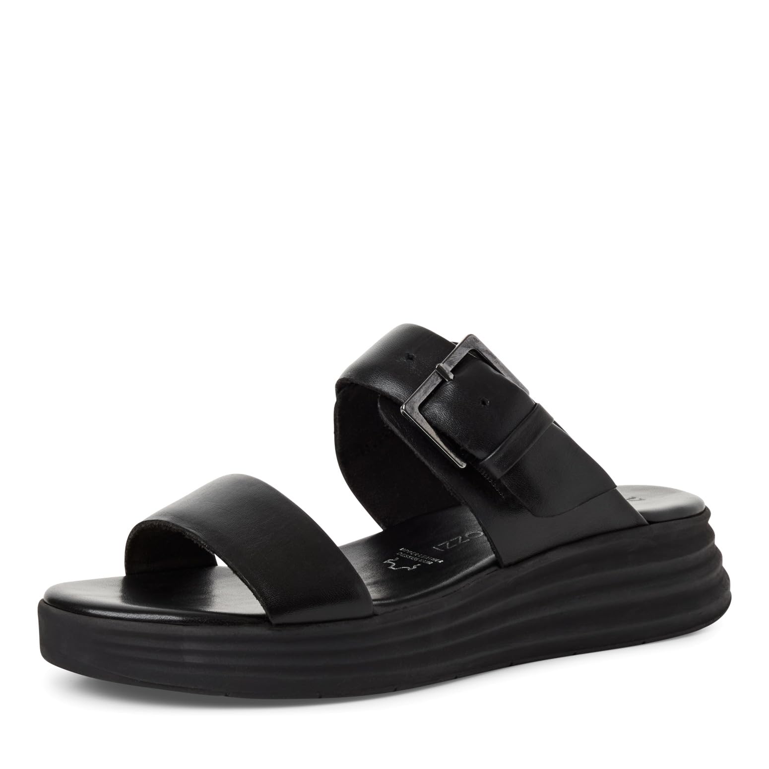 MARCO TOZZI Damen Pantoletten aus Leder mit Schließe