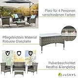 ArtLife Polyrattan Sitzgruppe Fort Myers grau-meliert | dunkelgraue Bezüge | 4 Personen | Lounge Rattanoptik Gartenmöbel-Set für Balkon oder Terrasse - 4