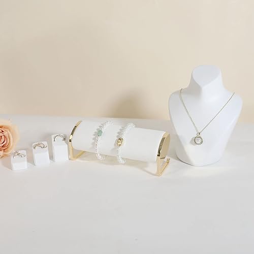 Vista 4 de GemeShou Exhibiciones de pulsera de terciopelo blanco para la venta, organizador de brazalete y almacenamiento para espectÃ¡culo, soporte de reloj