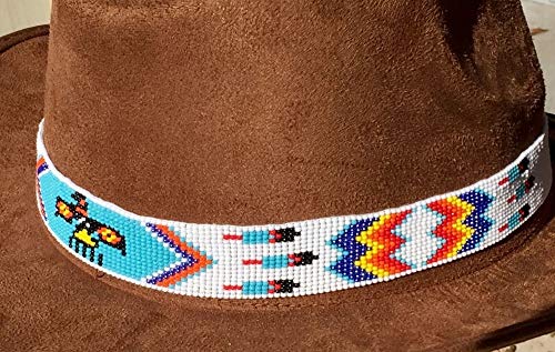 Image of Cowboy Western Beaded Hat Band Rodeo Style Handmade