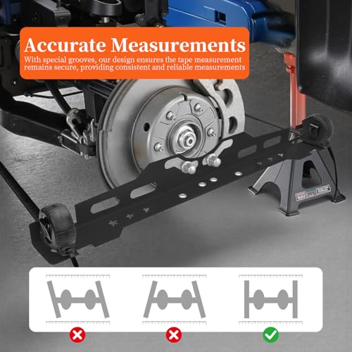 Image of Toe Alignment Tool Plates 2Pcs, Wheel Toe Alignment Tool Plate with 2Pcs Tape Measures, with Hanging Holes - Fast and Accurate Measurements,Suitable for Various Vehicles (Requires Connection) Black