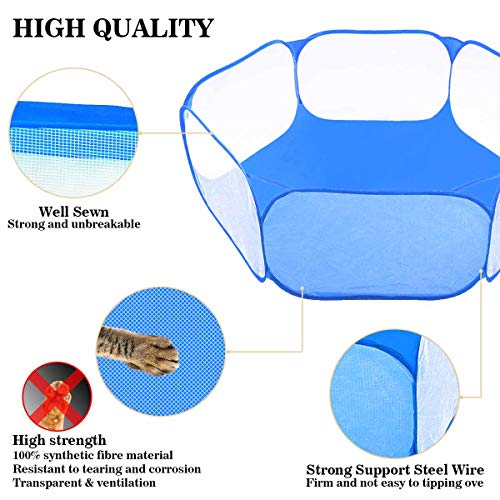GABraden Small Animals Tent,Reptiles Cage,Breathable Transparent Pet Playpen Pop Open Outdoor/Indoor Exercise Fence,Portable Yard Fence for Guinea Pig,Rabbits, Hamster,Chinchillas and Hedgehogs - Image 4
